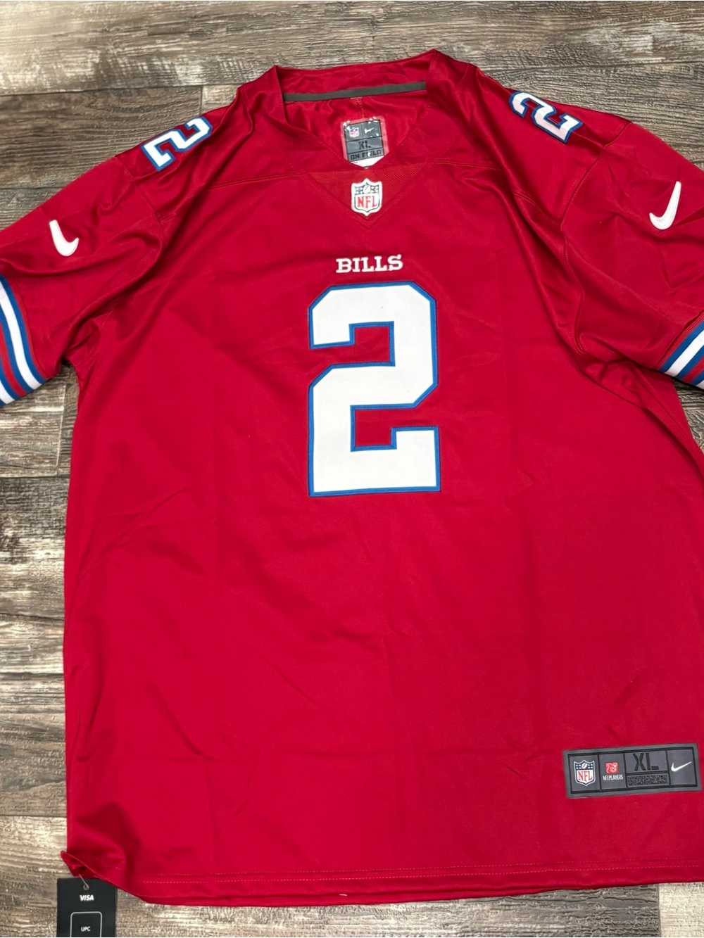 Dj Moore (sz below) Red alternate Buffalo Bills football jersey